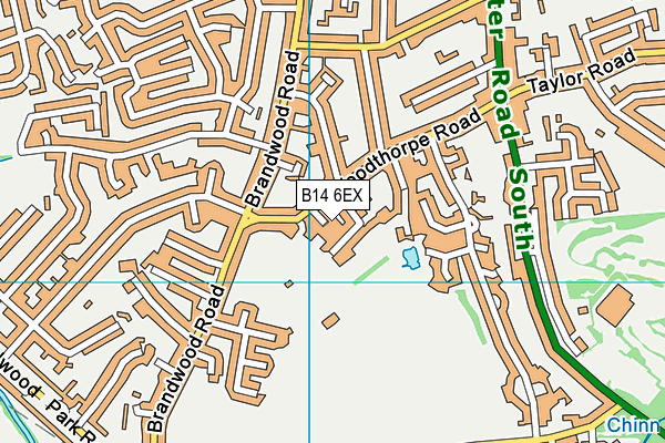 B14 6EX map - OS VectorMap District (Ordnance Survey)