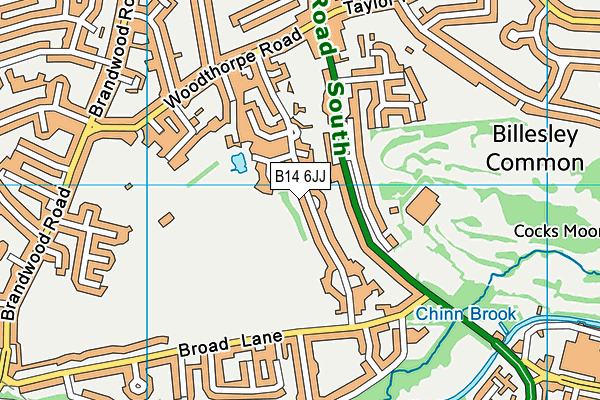 B14 6JJ map - OS VectorMap District (Ordnance Survey)