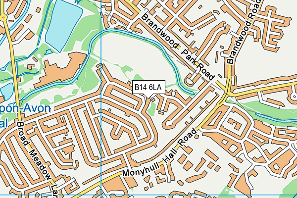 B14 6LA map - OS VectorMap District (Ordnance Survey)