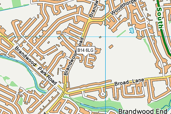 B14 6LG map - OS VectorMap District (Ordnance Survey)