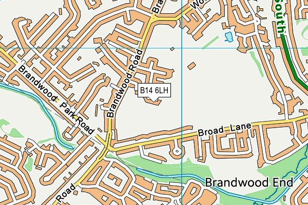 B14 6LH map - OS VectorMap District (Ordnance Survey)