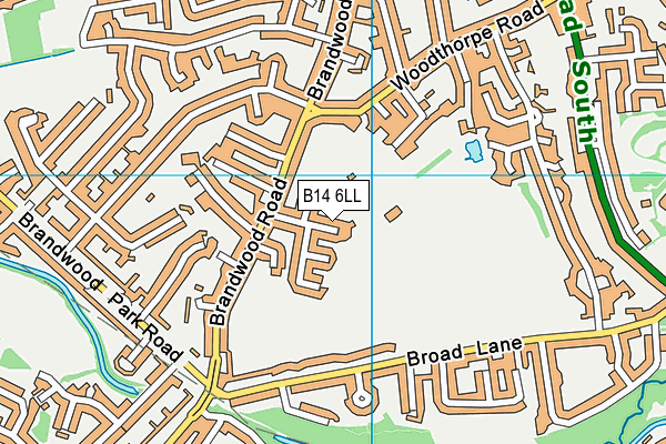 B14 6LL map - OS VectorMap District (Ordnance Survey)