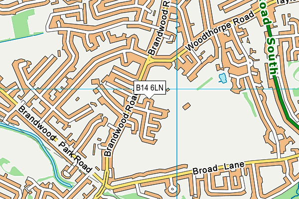 B14 6LN map - OS VectorMap District (Ordnance Survey)