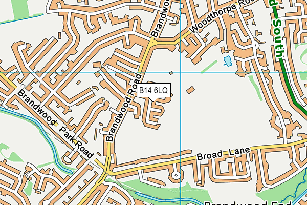 B14 6LQ map - OS VectorMap District (Ordnance Survey)