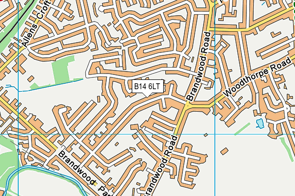 B14 6LT map - OS VectorMap District (Ordnance Survey)