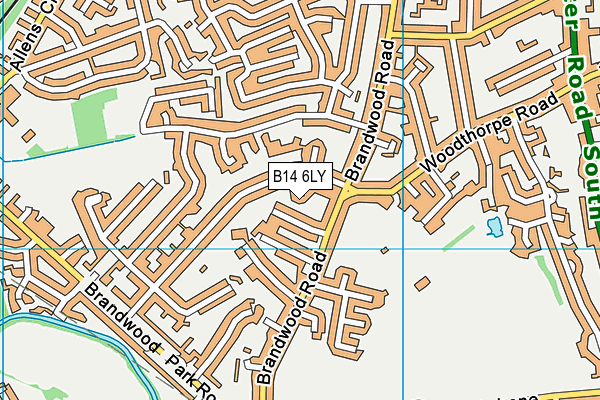 B14 6LY map - OS VectorMap District (Ordnance Survey)