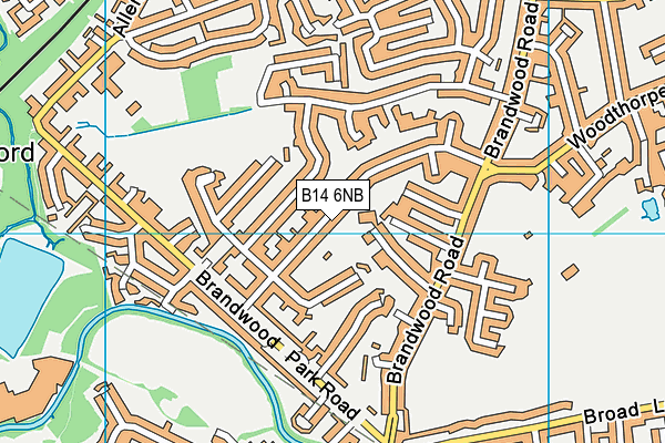 B14 6NB map - OS VectorMap District (Ordnance Survey)