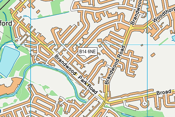 B14 6NE map - OS VectorMap District (Ordnance Survey)