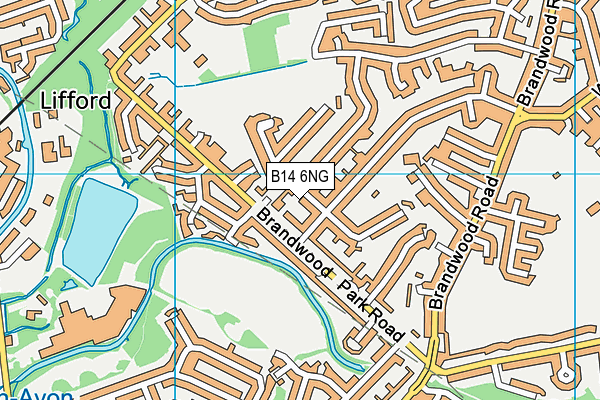 B14 6NG map - OS VectorMap District (Ordnance Survey)