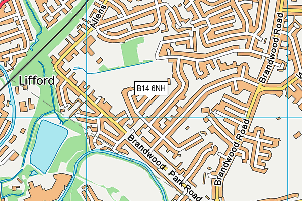 B14 6NH map - OS VectorMap District (Ordnance Survey)