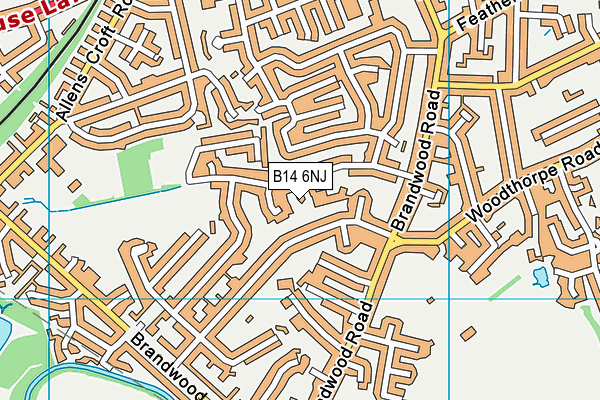 B14 6NJ map - OS VectorMap District (Ordnance Survey)