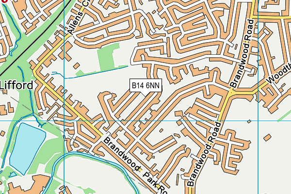 B14 6NN map - OS VectorMap District (Ordnance Survey)