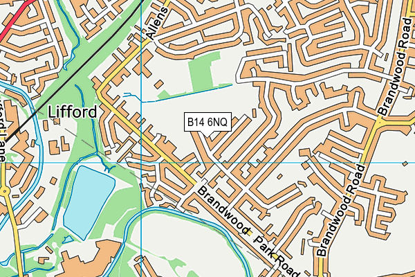 B14 6NQ map - OS VectorMap District (Ordnance Survey)