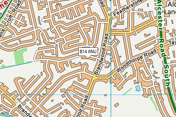 B14 6NU map - OS VectorMap District (Ordnance Survey)