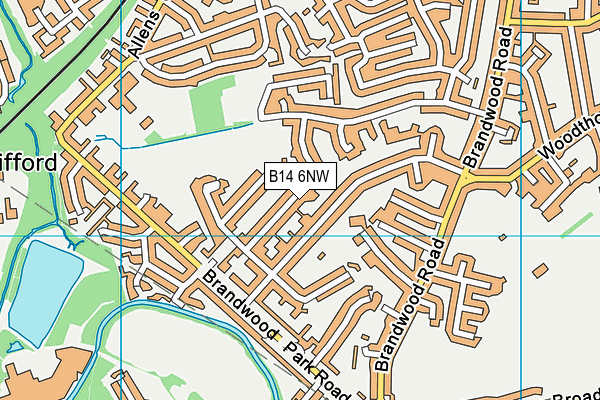 B14 6NW map - OS VectorMap District (Ordnance Survey)