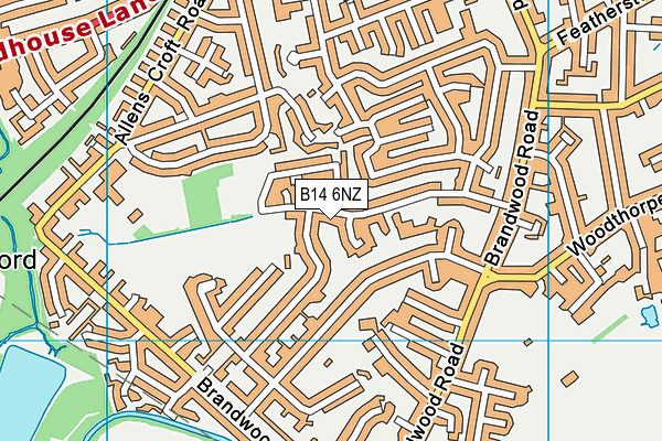B14 6NZ map - OS VectorMap District (Ordnance Survey)