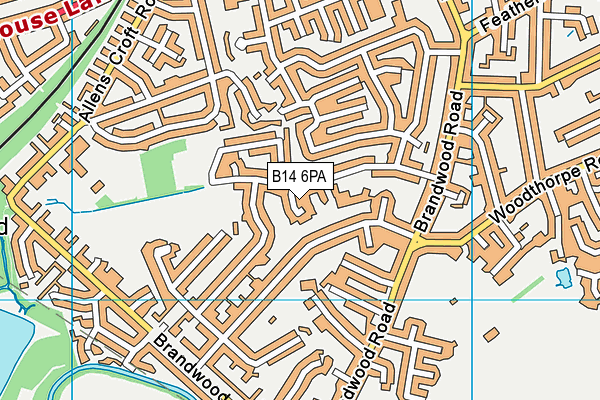 B14 6PA map - OS VectorMap District (Ordnance Survey)