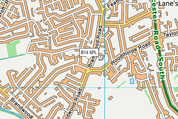 B14 6PL map - OS VectorMap District (Ordnance Survey)