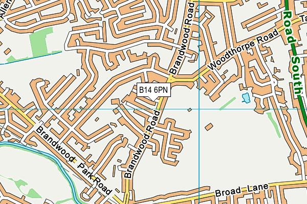 B14 6PN map - OS VectorMap District (Ordnance Survey)