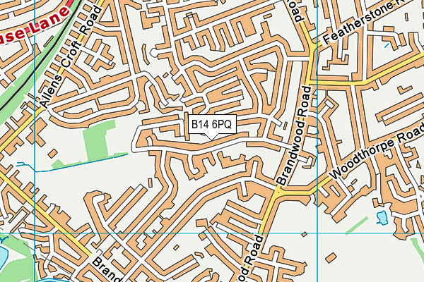B14 6PQ map - OS VectorMap District (Ordnance Survey)
