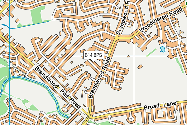 B14 6PS map - OS VectorMap District (Ordnance Survey)