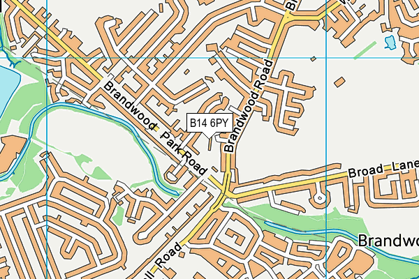 B14 6PY map - OS VectorMap District (Ordnance Survey)