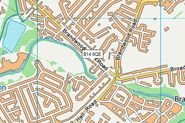 B14 6QE map - OS VectorMap District (Ordnance Survey)