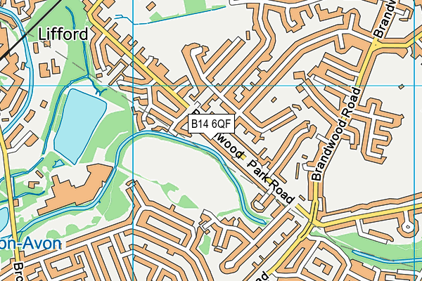 B14 6QF map - OS VectorMap District (Ordnance Survey)