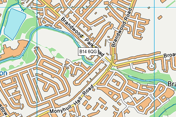 B14 6QG map - OS VectorMap District (Ordnance Survey)