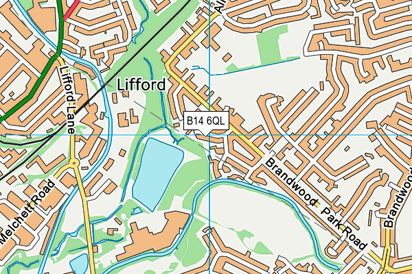 B14 6QL map - OS VectorMap District (Ordnance Survey)