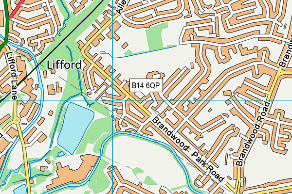 B14 6QP map - OS VectorMap District (Ordnance Survey)