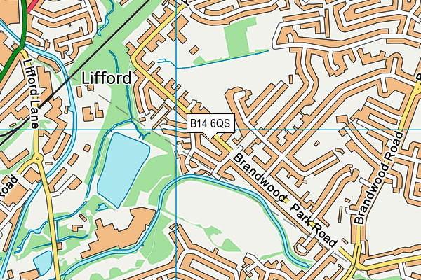 B14 6QS map - OS VectorMap District (Ordnance Survey)