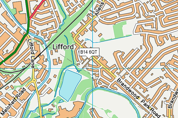 B14 6QT map - OS VectorMap District (Ordnance Survey)