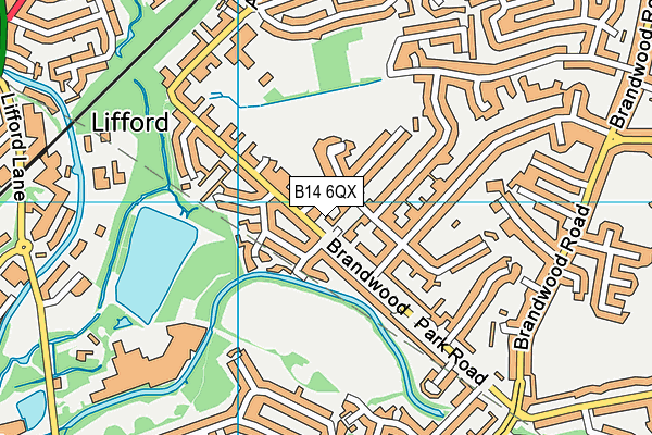 B14 6QX map - OS VectorMap District (Ordnance Survey)