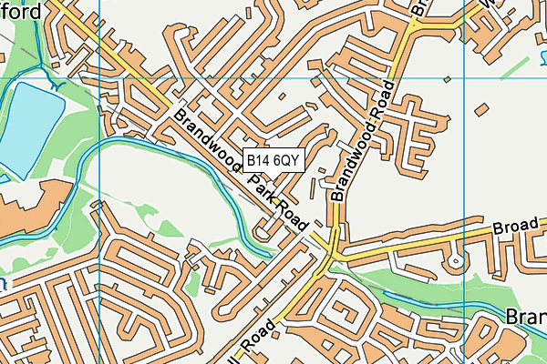 B14 6QY map - OS VectorMap District (Ordnance Survey)
