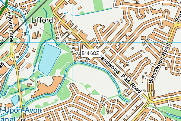 B14 6QZ map - OS VectorMap District (Ordnance Survey)