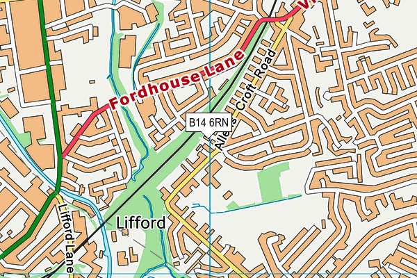 B14 6RN map - OS VectorMap District (Ordnance Survey)