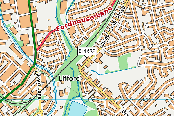 Allens Croft Primary School map (B14 6RP) - OS VectorMap District (Ordnance Survey)