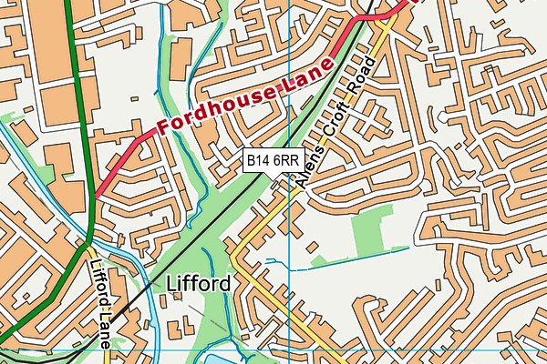 B14 6RR map - OS VectorMap District (Ordnance Survey)