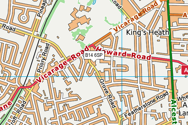 B14 6SP map - OS VectorMap District (Ordnance Survey)