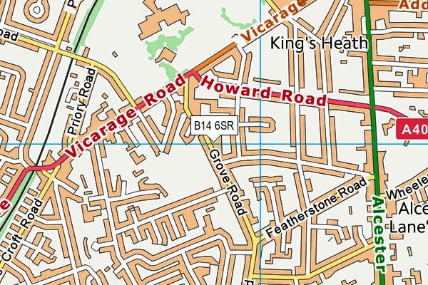 B14 6SR map - OS VectorMap District (Ordnance Survey)