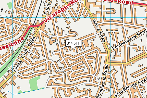 B14 6TH map - OS VectorMap District (Ordnance Survey)