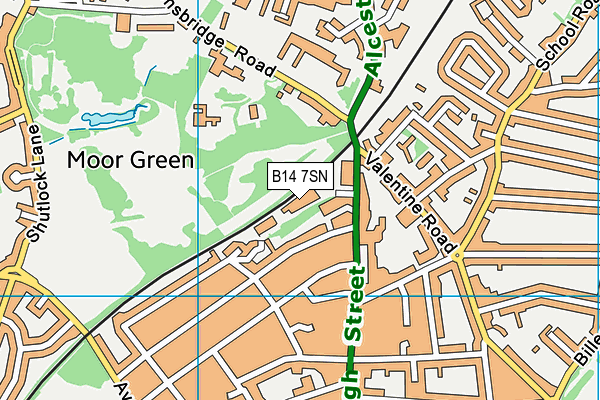 The Gym Group (Birmingham Kings Heath) map (B14 7SN) - OS VectorMap District (Ordnance Survey)