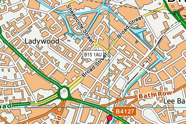 B15 1AU map - OS VectorMap District (Ordnance Survey)