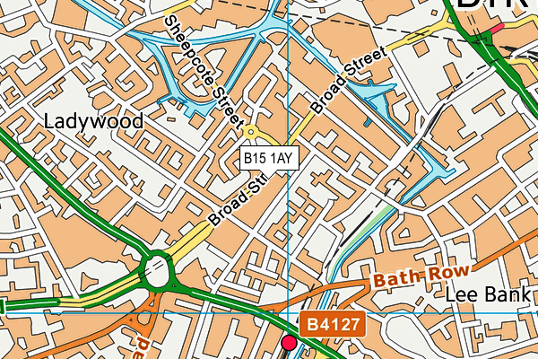 B15 1AY map - OS VectorMap District (Ordnance Survey)