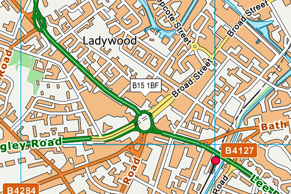 B15 1BF map - OS VectorMap District (Ordnance Survey)