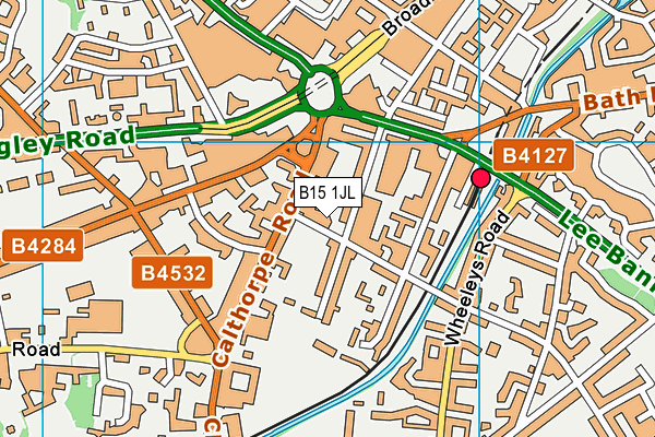 B15 1JL map - OS VectorMap District (Ordnance Survey)