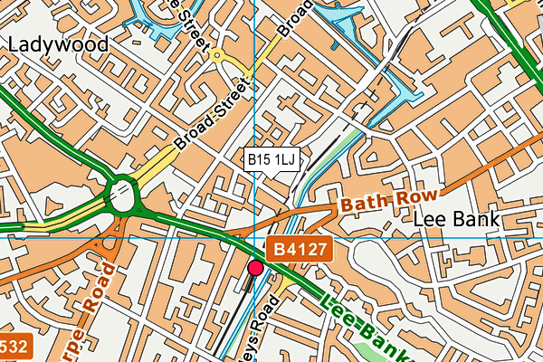 B15 1LJ map - OS VectorMap District (Ordnance Survey)