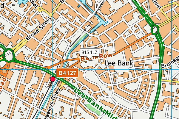 B15 1LZ map - OS VectorMap District (Ordnance Survey)