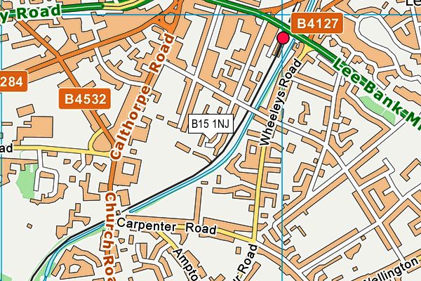 B15 1NJ map - OS VectorMap District (Ordnance Survey)